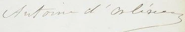 Firma de Antonio de Orleans