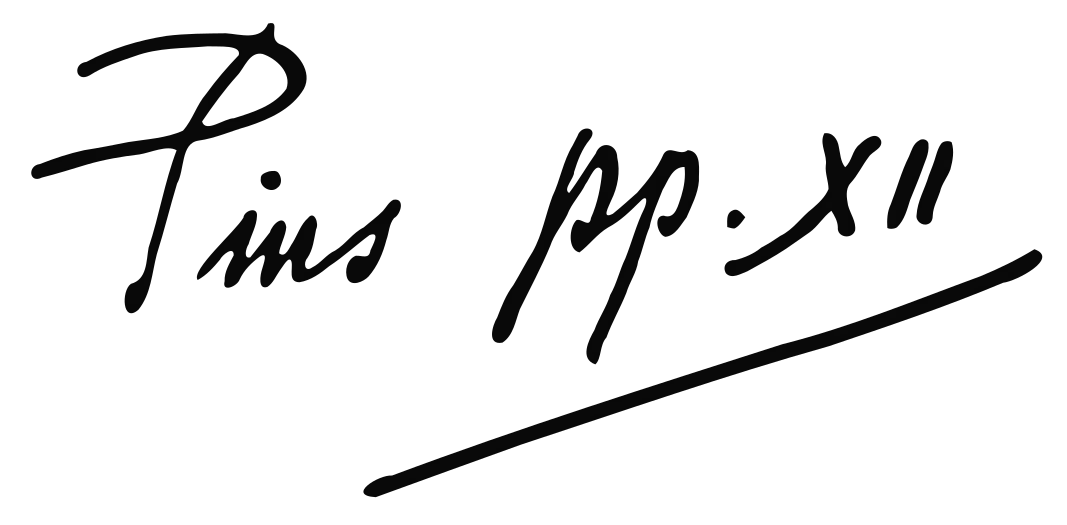 Firma de Pío XII